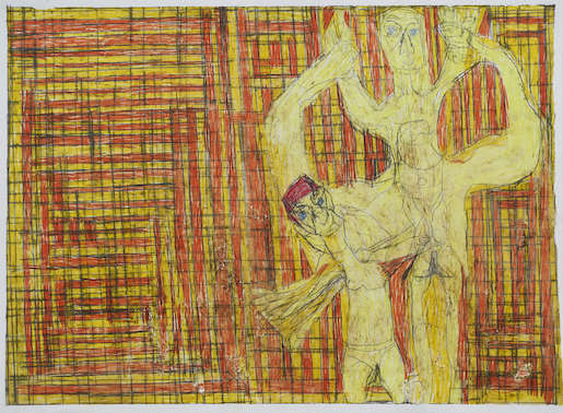 Josef Hofer, VI 2004 – 104, Bleistift und Farbstifte auf Papier, 44 x 60 cm
